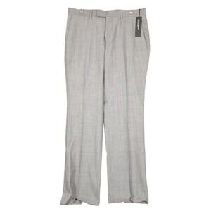 Kenneth Cole New York Mens 32W 30L Performance Enhanced Grey Wool Dress Trousers